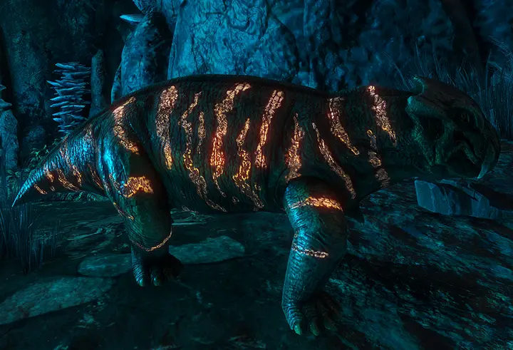 alt=The Aberrant variant has glowing stripes.|The Aberrant variant has glowing stripes.