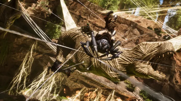 Araneo climbing on a Web Zipline