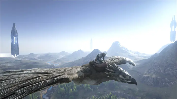 Argent flying high in the sky.