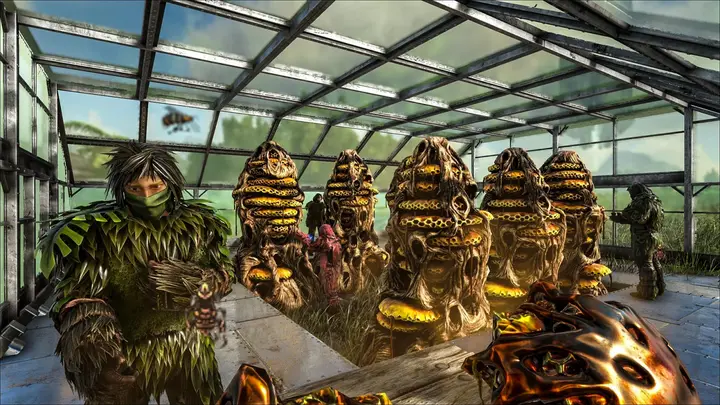 Bee Hives obtained by taming Giant Bees.