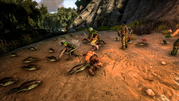 Multiple Leeches attacking players
