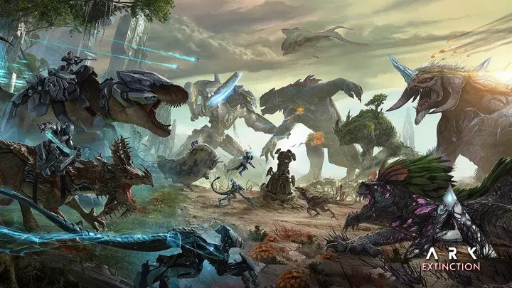 The Mega Mek as seen in the art for Extinction.