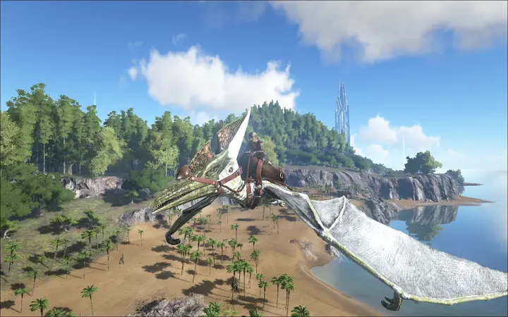 Flying on a ''Pteranodon''