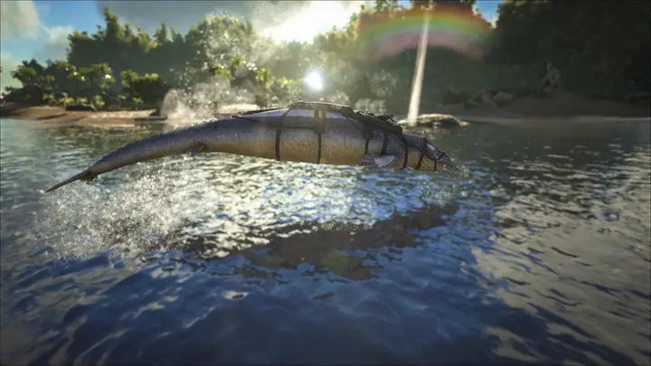 Basilosaurus can jump out of the water.