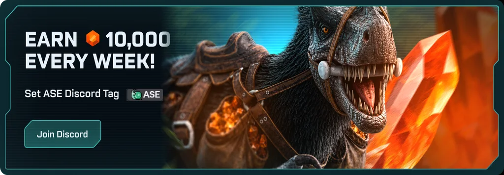 Earn 10,000 Hexes every week — set the ASE Discord tag and join the Discord
