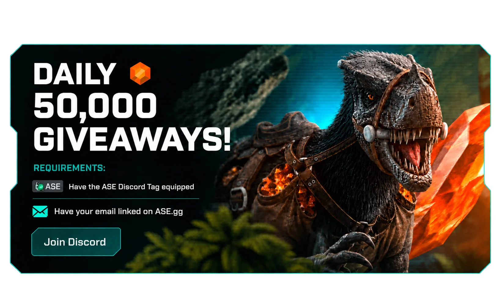 Daily 50,000 Hex giveaways — ASE Discord tag equipped and e-mail linked on ASE.gg to enter